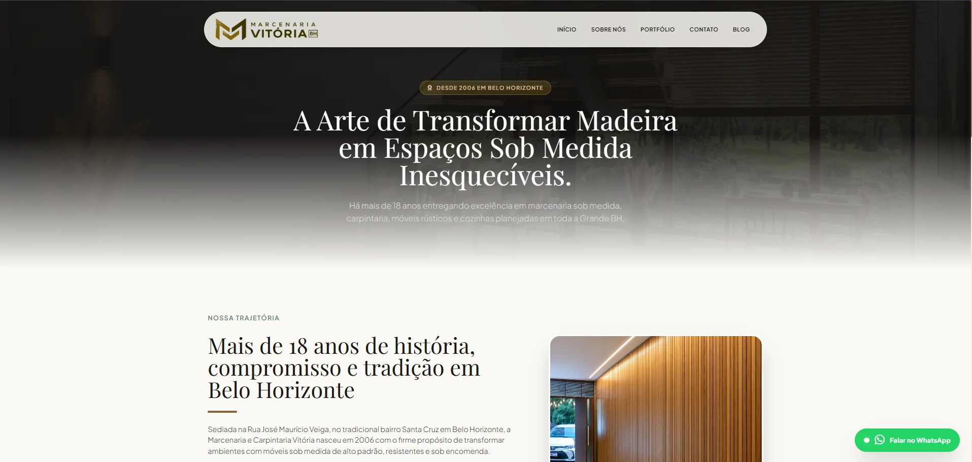 Tela 2 do projeto Marcenaria Vitória BH