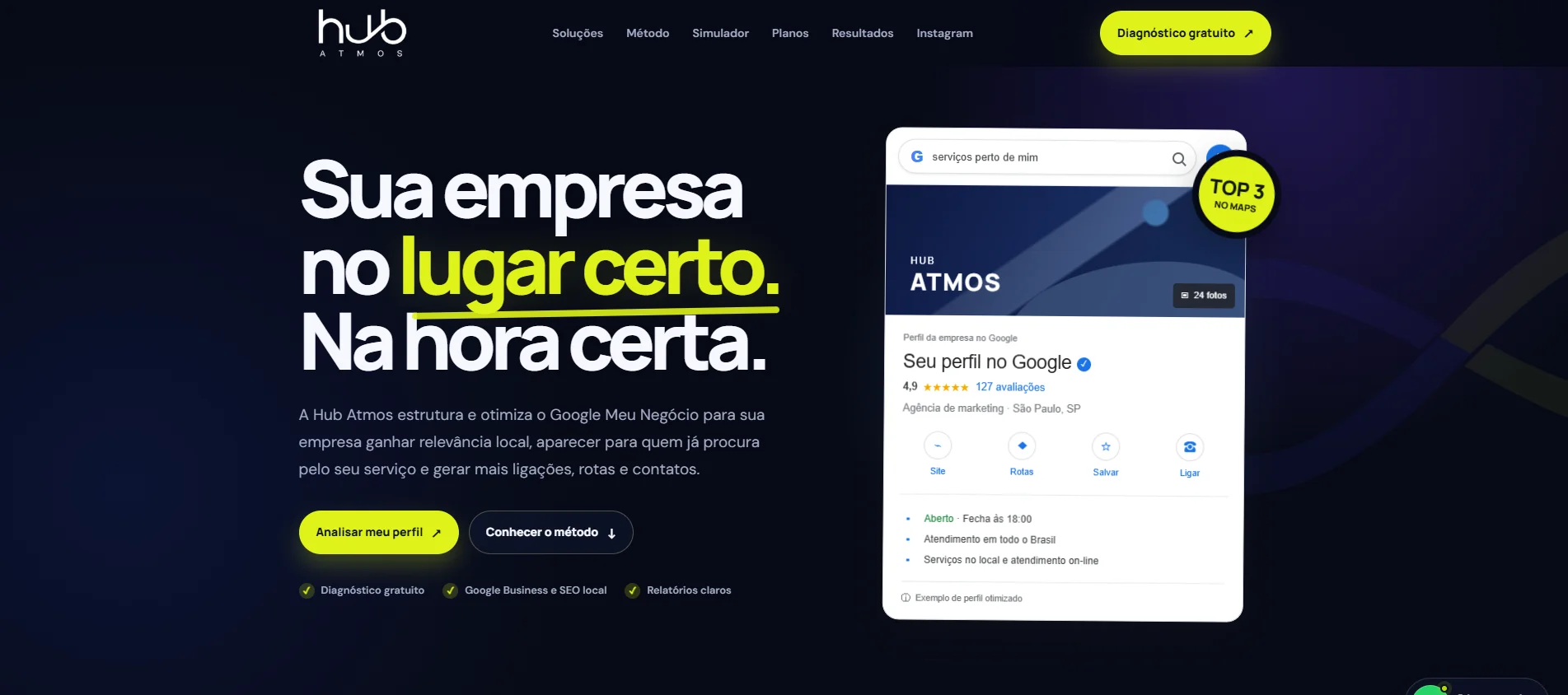 Tela 3 do projeto Hub Atmos