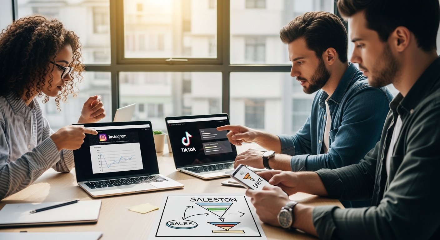 Crie um Funil de Vendas Imbatível: Conteúdo e Engajamento no Instagram, TikTok e LinkedIn para Seu Negócio